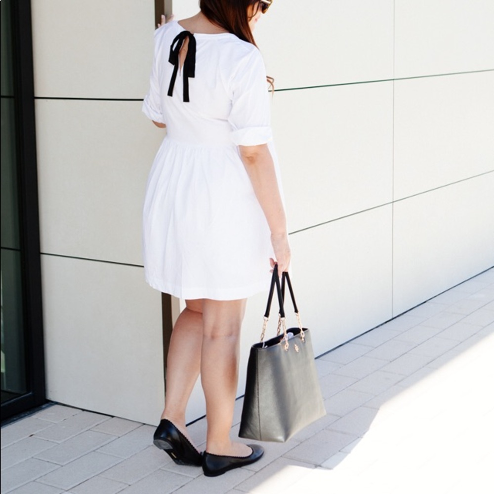 Pleione || Tie Back Poplin Tunic Dress - Picture 2 of 11